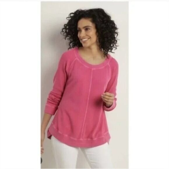 SOFT SURROUNDINGS Darby Soft Waffle Knit Thermal Top Sz S - Picture 2 of 9